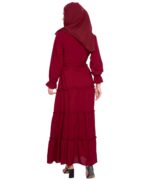 Premium Dubai Pattern Women's Burqa/Burkha for Any Occasion - Trending Islamic Wear for Girls and Women (Red) - Image 3