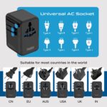 Ceptics 7 in 1 Universal Travel Adapter with 100W Retractable USB-C Cable, Universal and Japan Socket Input, 2 Type A & C Ports, for Laptop/MacBook – Global Compatibility, 5-Year Warranty, Black - Image 7