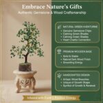 Green Aventurine Crystal Wooden Tree | Natural Luck & Prosperity Gemstone Bonsai with Wooden Base | Crystal Tree for Positive Energy | Good Luck Tree - Image 3