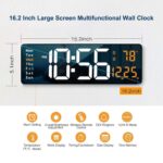 JASIFS Plastic Digital Alarm Clock Wall Table Clock Large Display,16.2 Inch Large LED Digital Clock with Remote Control/Automatic Brightness Big Clock with Date Week Temperature - Image 5