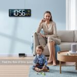 JASIFS Plastic Digital Alarm Clock Wall Table Clock Large Display,16.2 Inch Large LED Digital Clock with Remote Control/Automatic Brightness Big Clock with Date Week Temperature - Image 8