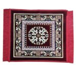 Status Contract Multipurpose Pooja Prayer Mat 18x18 inch Pooja Assan (MEHROON) - Image 3