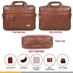 Zipline Laptop bags for men office use | Faux Leather SMALL laptop bag for Man - Fits 13 inch Laptop/Macbook/Macbook Pro/Tablet Messenger Bags For Mens (1-Tan Bag) - Image 4