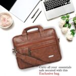 Zipline Laptop bags for men office use | Faux Leather SMALL laptop bag for Man - Fits 13 inch Laptop/Macbook/Macbook Pro/Tablet Messenger Bags For Mens (1-Tan Bag) - Image 5
