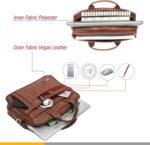 Zipline Laptop bags for men office use | Faux Leather SMALL laptop bag for Man - Fits 13 inch Laptop/Macbook/Macbook Pro/Tablet Messenger Bags For Mens (1-Tan Bag) - Image 6