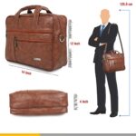 Zipline Laptop bags for men office use | Faux Leather SMALL laptop bag for Man - Fits 13 inch Laptop/Macbook/Macbook Pro/Tablet Messenger Bags For Mens (1-Tan Bag) - Image 7