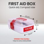 First Aid Kit Box | 12+ Essential Medical Supplies With Bandages, Antiseptic, Digital Thermometer, Gloves, Scissors & More | Emergency First Aid Kit for Home, Office, Car & Travel - Image 4