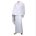 Jannat Supreme Towel Honeycombed Ihram(Ahram) for Hajj and Umrah 5 Meter(Set of 2) Upper and Bottom, Pure White 46X92 inch - Image 3