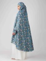 ANA Duaa Sky Blue Leaves Floral Prayer Dress – Pure Cotton Namaz Makhna with Tie Knot | Lightweight, Breathable for Hajj, Umrah & Salah - Image 3
