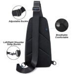 Arctic Hunter Slim Sling Bag for Men Crossbody Pack Chest Bag for Upto 8-inch iPad Small with Earphone Port Water-resistant One Shoulder Side Pouch Mobile Passport Bag for Travel Daypack Office,Black - Image 5