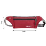Wolpin Waist Bag for Men and Women Pack Travel Handy Hiking Running Zip Pouch Document Money Card Phone Earphone Belt Sport Bag Fitness Adjustable Strap (Red) - Image 3