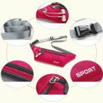 Wolpin Waist Bag for Men and Women Pack Travel Handy Hiking Running Zip Pouch Document Money Card Phone Earphone Belt Sport Bag Fitness Adjustable Strap (Red) - Image 5