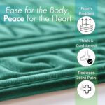 Sacred Artisans Prayer Mat with Thick, Padded, Plush Foam | Soft Velvet Muslim Prayer Rug for Salah & Islamic Gift for Ramadan, Eid, Hajj or Travel (Paradise Green) - Image 6