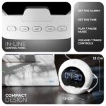 Xech Digital Alarm Clock with Speaker for Students and Heavy Sleepers | Mini Clock with Pen Stand & Phone Holder for Kids Bedroom | Birthday Gift for Husband Girlfriend Boyfriend (Ellipse, White) - Image 6