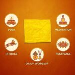 Pure Pooja Aasan Mat Puja Asan for Sitting Pooja Prayer Mat Velvet/Puja Mat/Meditation/Multipurpose Rug/Best in Quality (20X20) Handstitched RED/Yellow/Orange Colour (Yellow, Medium) - Image 4