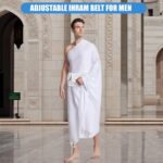 Ihram Belt for Men Hajj Umrah - Adjustable Ihram Money Belt with Pockets Hajj Belt Fashion Waist Packs Umrah Essentials Free-Size, White, One Size, Style B - Image 3