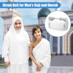 Ihram Belt for Men Hajj Umrah - Adjustable Ihram Money Belt with Pockets Hajj Belt Fashion Waist Packs Umrah Essentials Free-Size, White, One Size, Style B - Image 8