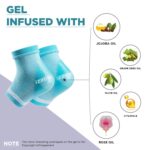 IZZORI Silicone Gel Heel Socks for Dry Hard Cracked Heel Repair Pad, Swelling & Pain Relief, Cushion Support, Foot Care, Ankle Protection, Plantar Fasciitis for Men and Women (Free Size, Blue, 1 Pair) - Image 5