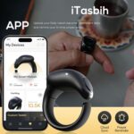 Smart Tasbih Zikr Rings, Interchangeable Tasbeeh Counter, Digital Tasbih Counter Rings 3 Size(18/20/22mm) & APP Support, Waterproof Azan Clock for Muslims, Prayer, Reminder, Home (Black) - Image 3