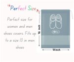 Lify Travel Shoe Bags, Portable Travel Shoe Tote Bags - Packing Organizers for Men and Women- Light Grey (6 Pcs) + Pink (6 Pcs) - 12 Piece Pack - Image 3