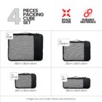 FATMUG Polyester Fabric Packing Cubes/Travel Pouch Bag Organiser - Set Of 4 (Large, Medium, Small And Slim) (Black) - Image 3