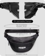 Supervek PRO Waist Bag for Men & Women – Lightweight Crossbody Waist Bag Chest Fanny Pack Pouch with Water Proof Zipper– Hip Belt Bag for Travel, Hiking, Festivals, Cycling & Outdoors- Carbon Black - Image 6