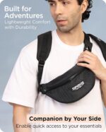 Supervek PRO Waist Bag for Men & Women – Lightweight Crossbody Waist Bag Chest Fanny Pack Pouch with Water Proof Zipper– Hip Belt Bag for Travel, Hiking, Festivals, Cycling & Outdoors- Carbon Black - Image 7