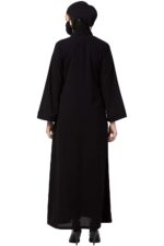Musheco Free Size Front Open Abaya Made in Firdaus Fabric for Women & Girls with Side Pockets (FR-ME-AB-008) - Image 5