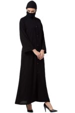 Musheco Free Size Front Open Abaya Made in Firdaus Fabric for Women & Girls with Side Pockets (FR-ME-AB-008) - Image 8