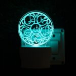 Talgo Islamic 3D Optical Illusion Acrylic Night Lamp, 7 Colors RGB Auto Colour Changing LED Plug and Play Night Light, Office Light, Best for Gift - Pack of 1 (SD133,Multicolour, 3 Inch) - Image 6