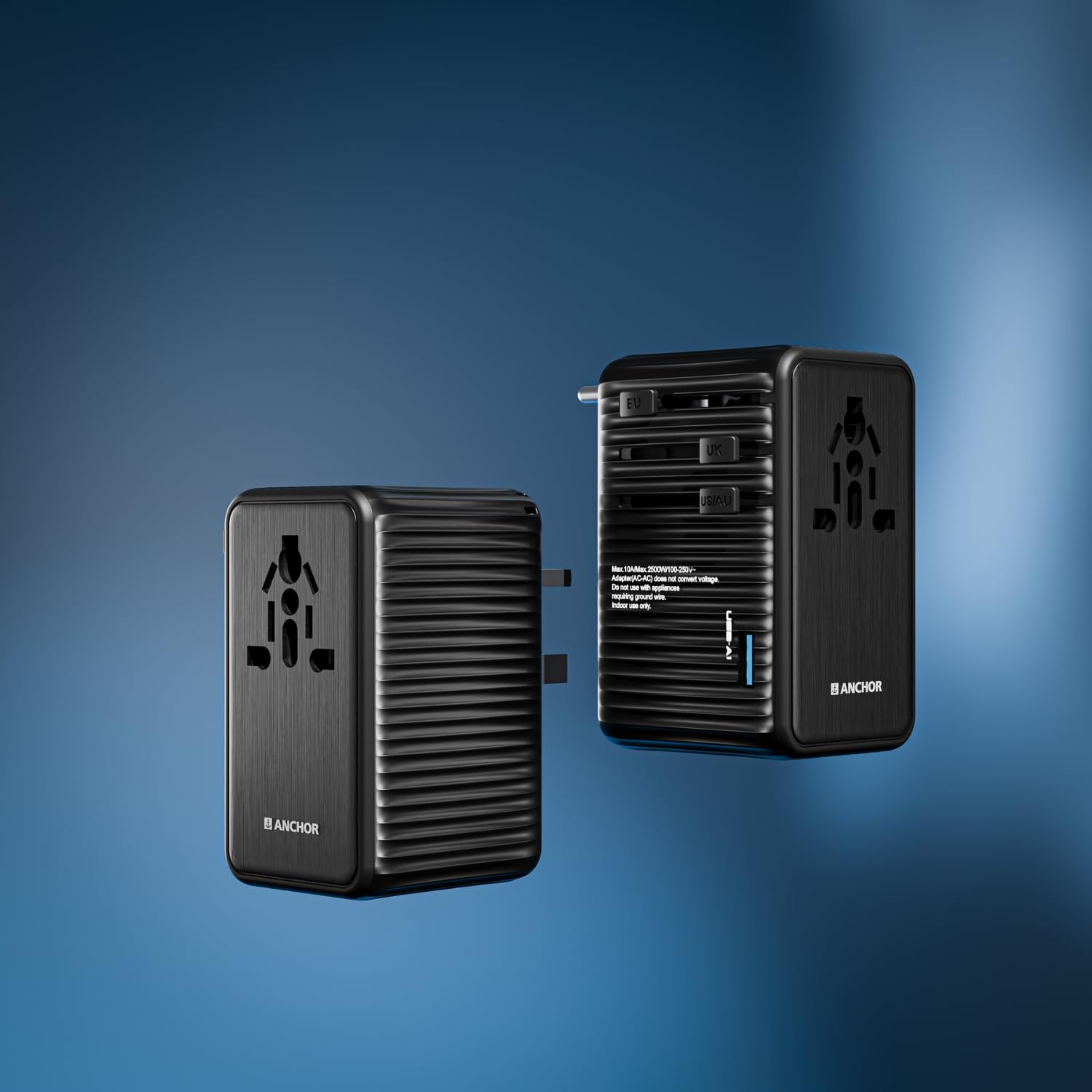 Anchor by Panasonic 65W International Travel Adapter, Universal Travel Adapter All in One for EU, UK, US and AU with 1 USB and 3 Type C Ports, 65W Travel Accessories with GaN Fast Charging - Image 3