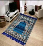 KETOSTICS® Chenille Anti-Skid Muslim Islamic Jainamaz/Prayer mat (Blue, Chenille, 4x2 Feet) - Image 4