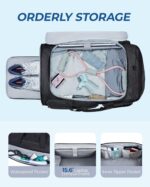 BAGSMART Gym Bag for Women & Men, Sports Travel Duffel Backpack with Shoe Compartment Laptop Compartment, Water Resistant Carry On Weekender Bag for Airplane, Black, 63L-Large, Travel - Image 4