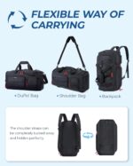 BAGSMART Gym Bag for Women & Men, Sports Travel Duffel Backpack with Shoe Compartment Laptop Compartment, Water Resistant Carry On Weekender Bag for Airplane, Black, 63L-Large, Travel - Image 7