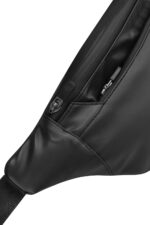 Unisex Premium Leather Waist Pack Multi Pocket Travel Handy Hiking Zip Pouch Elegant Style Document Money Phone Belt Sport Bag for Men and Women Adjustable Strap (Charcoal Black) - Image 4