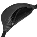 Unisex Premium Leather Waist Pack Multi Pocket Travel Handy Hiking Zip Pouch Elegant Style Document Money Phone Belt Sport Bag for Men and Women Adjustable Strap (Charcoal Black) - Image 5