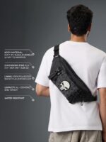 The Souled Store Marvel Punisher Utility Gear Fanny Pack Crossbody Sling Bag 4L Spacious Durable PU with Adjustable Strap Travel Daily Use Waist Bag for Men and Women - Image 6