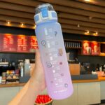 1.1L Motivational Water Bottle with Time Marker for Fitness Gym Blue| Sports Equipment | Outdoor Sports Gear | Exercise Gear - Image 3