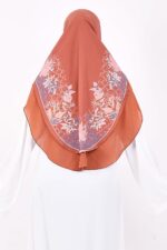 Women's Floral Printed Hijab with Georgette Border | Ready-to-Wear Modest Headscarf | Lightweight Soft Fabric Instant Hijab | Elegant Scarf for Prayer and Occasions - Image 6