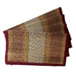 Korai River Grass Portable Puja Mat (Multicolor, 18" X 18") -4 Piece - Image 3