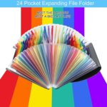 24 Pockets File Organizer, Expanding File Plastic Letter Size with Labels, Accordion Document Organizer, Adjustable Buckle A4 Portable Document Bag Storage for Office, School, Hospital & Home - Image 6