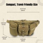CARRY TRIP Tactical Waist Bag for Men - Military Fanny Pack with Adjustable Strap, Multiple Pockets & Molle Design - Outdoor Camping, Hiking, Travel, Chest Pouch Utility Sling Belt Bag (Brown) - Image 3
