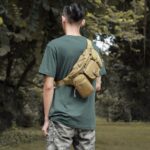 CARRY TRIP Tactical Waist Bag for Men - Military Fanny Pack with Adjustable Strap, Multiple Pockets & Molle Design - Outdoor Camping, Hiking, Travel, Chest Pouch Utility Sling Belt Bag (Brown) - Image 6