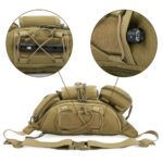 CARRY TRIP Tactical Waist Bag for Men - Military Fanny Pack with Adjustable Strap, Multiple Pockets & Molle Design - Outdoor Camping, Hiking, Travel, Chest Pouch Utility Sling Belt Bag (Brown) - Image 7