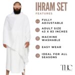 Men's Ihram for Hajj & Umrah - Sweat Absorbent, Comfortable, Fully Opaque, 2-Piece Towel Set, Ehram Ahram 110 x 210cm, Ideal for Muslim Men - Image 4