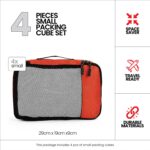 FATMUG Packing Cubes/Travel Pouch/Bagpack Suitcase Organiser Set of 4 - Small Size - Orange - Image 3