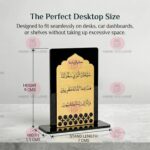 Premium Islamic Car Dua Standee - Safar Ki Dua for Dashboard | Acrylic Engraved Travel Prayer | Elegant Muslim Car Decor & Gift (9cm x 7cm) | Black and Gold - Image 7