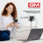 GM 3064 Universal Charger with 240V Power Output | International Travel Adapter with Port Type C - 3.1Amp and Type A - 2.1Amp Output | LED Indicator | for 150+ Countries US,UK,EU,AUS,Etc - Black - Image 3