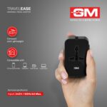 GM 3064 Universal Charger with 240V Power Output | International Travel Adapter with Port Type C - 3.1Amp and Type A - 2.1Amp Output | LED Indicator | for 150+ Countries US,UK,EU,AUS,Etc - Black - Image 4