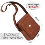 Storite PU Leather Small Sling Bag For Man Side Bag Crossbody Travel Office Business Messenger One Side Shoulder Bag for Men & Women - Tan Brown (20 x 7 x 25.5 Cm) - Image 3